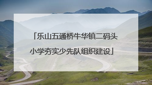 乐山五通桥牛华镇二码头小学夯实少先队组织建设